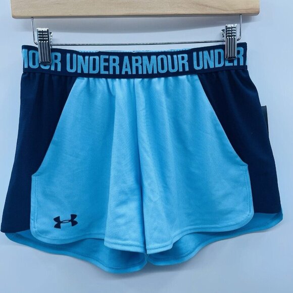 Under Armour Heat Gear Womens Size XS Play Up 2.0 Performance Shorts Blue 2388 - Picture 2 of 8